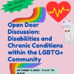 Open Door Discussion: Disabilities and Chronic Conditions within the LGBTQ+ Community on October 11, 2023